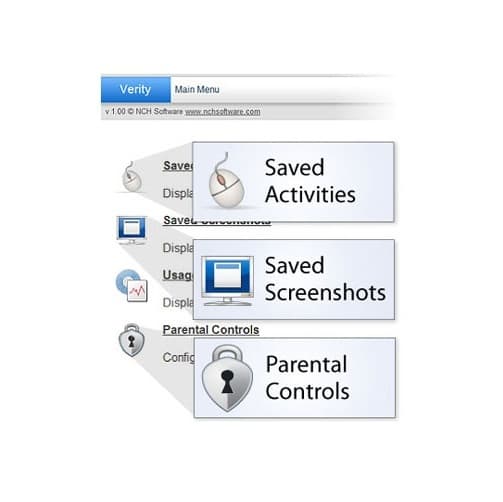 Verity Parental Monitoring Software Monitor and Track Online usage restrict PC product image